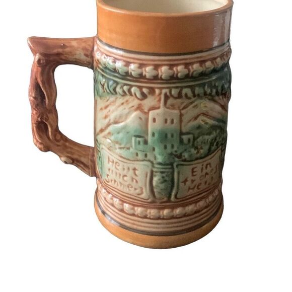 Vintage German Style Beer Mug Stein Happy Couple Made in Japan Unique Style Rare - Picture 3 of 9